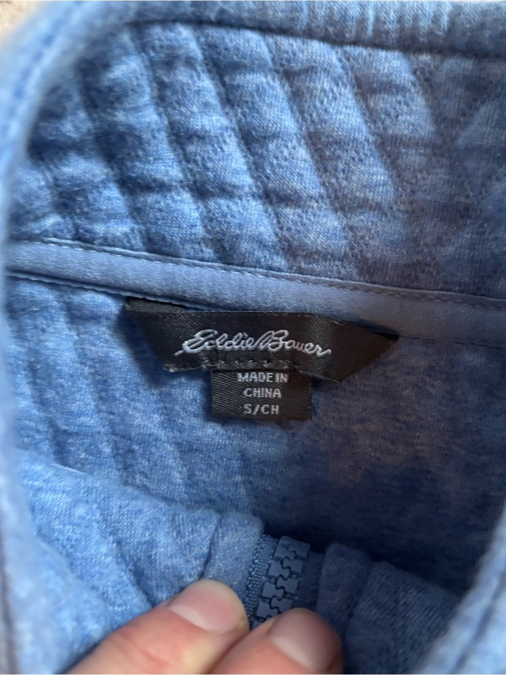 Eddie Bauer Quilted Half-Zip Turtleneck Sweater - Blue - Picture 6 of 7